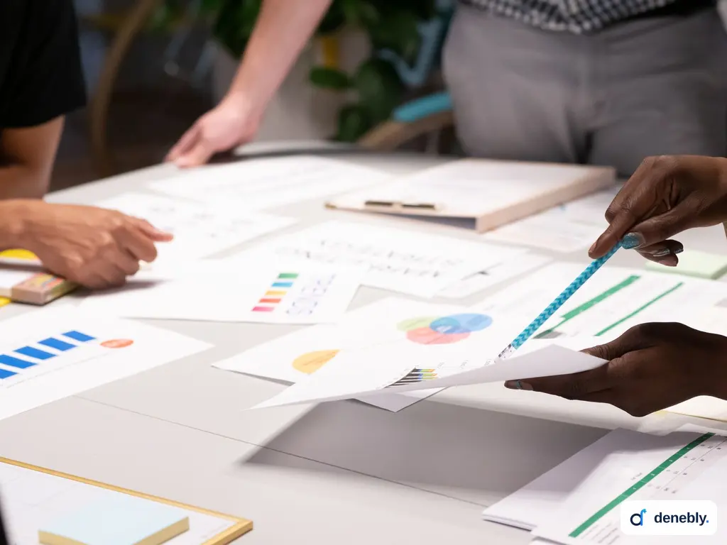Owner reviewing charts while estimating an AI automation cost for the business